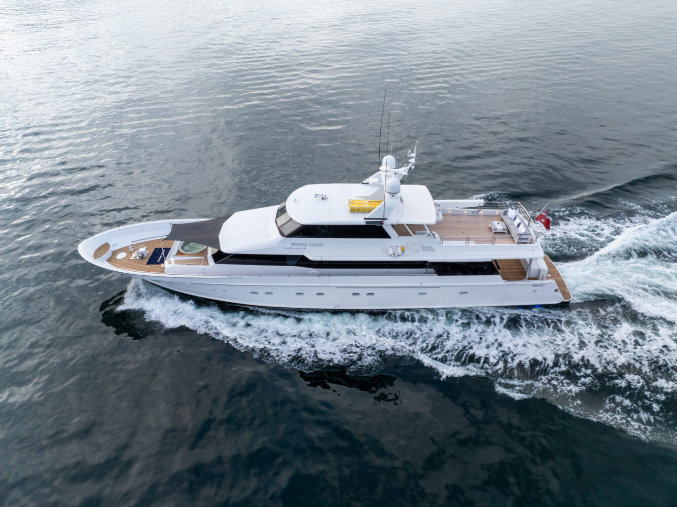 yacht deep blue water port side yacht deep blue water port side