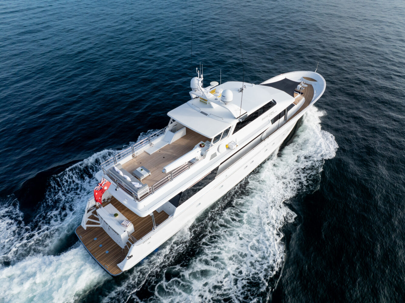 yacht rear arial view yacht rear arial view